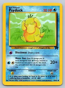 Psyduck 65/82 Common Team Rocket Pokemon Unlimited Lightly Played - Image 1