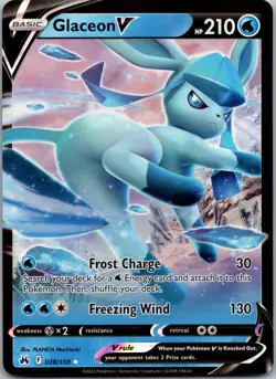 Glaceon V 038/159 - Crown Zenith Ultra Rare Pokemon TCG NM - Image 1