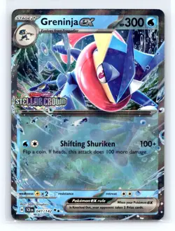 Pokemon TCG Stellar Crown Stamped Promo Greninja EX 041/142 Double Rare B - Image 1