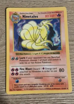 Pokemon TCG Ninetales 12/102 Base Set Unlimited Holo Rare Vintage 1999 WOTC - Image 1