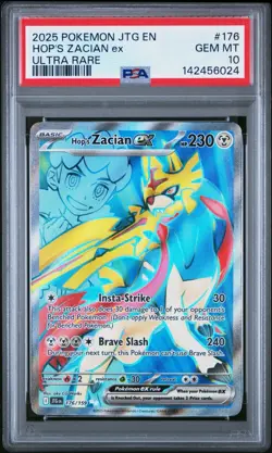 Pokemon Hop's Zacian ex 176/159 Sv09: Journey Together Holo PSA 10 - Image 1