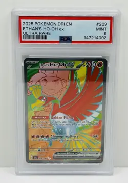 🔥2025 POKEMON DRI EN-DESTINED RIVALS ULTRA RARE #209 ETHAN'S HO-OH EX PSA 9🔥 - Image 1
