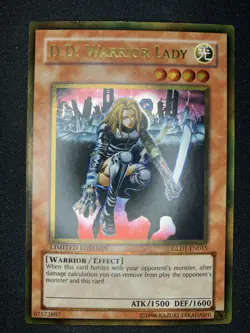 YuGiOh D.D. Warrior Lady GLD1-EN015 Gold Rare Limited Edition NM - Image 1