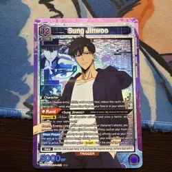 Union Arena UE17BT: SOLO LEVELING Sung Jinwoo UE17BT/SLG-1-022 Super Rare SR NM - Image 1