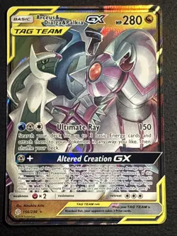 Arceus Dialga Palkia GX 156/236 Pokemon TCG Full Art Rare Card Near Mint NM - Image 1