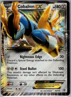 Cobalion EX 93/135 Plasma Storm - Pokemon Card - LP - Image 1