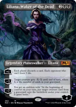 MTG Liliana, Waker of the Dead - Foil - Borderless, NM-Mint, English Core Set 20 - Image 1