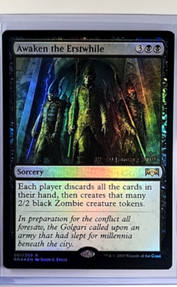 MTG Magic The Gathering Ravnica Allegiance Promo Foil #61 Awaken the Erstwhile - Image 1
