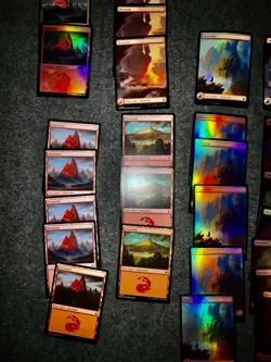 MTG - 49 Foundations- Mixed / 33 FOIL Mountain Land Lot - Image 3
