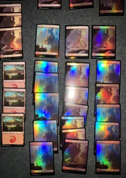 MTG - 49 Foundations- Mixed / 33 FOIL Mountain Land Lot - Image 5
