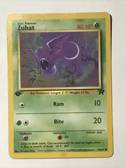 ZUBAT - 70/82 - 1st Edition Team Rocket - Pokemon Card - MP - Image 1