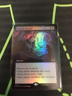MTG Magic The Gathering Rankle’s Prank Foil Ext Art Black Sorcery Commander - Image 1