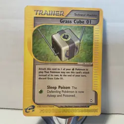 Grass Cube 01 124/147 e-Card Pokemon Aquapolis Vintage LP TCG - Image 1
