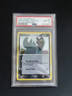 Pokemon Poochyena Reverse Foil EX Holon Phantoms 80/110 PSA 10 2006 - Image 1