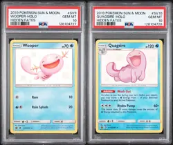 SEQUENTIAL PSA 10 SET WOOPER & QUAGSIRE HOLO #SV9 SV10 2019 POKEMON HIDDEN FATES - Image 1