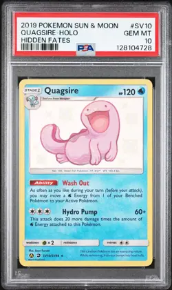 SEQUENTIAL PSA 10 SET WOOPER & QUAGSIRE HOLO #SV9 SV10 2019 POKEMON HIDDEN FATES - Image 4