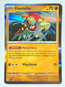 Hawlucha 118/198 Holo Rare Pokemon Scarlet & Violet Near Mint Pack Fresh NM - Image 1