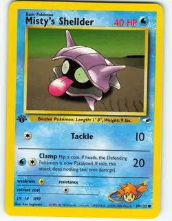 Misty's Shellder - 1st Edition - 89/132 Gym Heroes- WOTC - Pokemon TCG - 2000 - Image 1