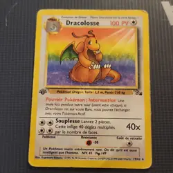 Pokemon Dragonite Rare 1st Edition 19/62 Fossil English 100 HP Kagemaru Himeno - Image 1