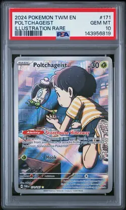 2024 POKEMON TWM EN-TWILIGHT MASQUERADE ILLUSTRATION RARE POLTCHAGEIST PSA 10 - Image 1