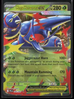 Mega Heracross ex 004/094 ME02: Phantasmal Flames Pokemon TCG NM - Image 1