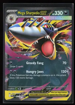 Mega Sharpedo ex 061/094 ME02: Phantasmal Flames Pokemon TCG NM - Image 1