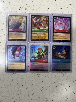 Disney Lorcana Winterspell 6 Card Lot - Anna, Elsa, Moana, Mickey, Donald - Image 1