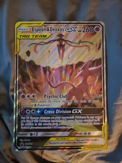 Espeon & Deoxys GX SM240 Tag Team Holo Oversize Card Pokemon TCG 2020 NM - Image 2