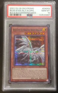 YU-GI-OH! PSA 10 SBPR Blue Eyes Alternative White Dragon Sweepstakes Prize Card - Image 1