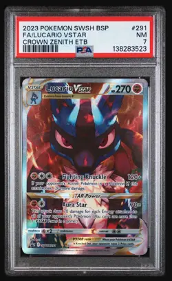 Lucario VSTAR SWSH291 Sword & Shield Promo Holo Card PSA 7 Near Mint - Image 1