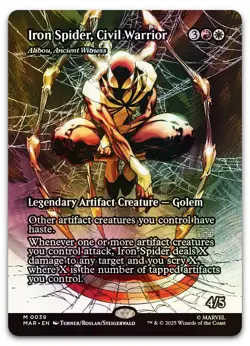 Iron Spider, Civil Warrior - Alibou, Ancient Witness (Borderless) #39 (Foil) NM - Image 1