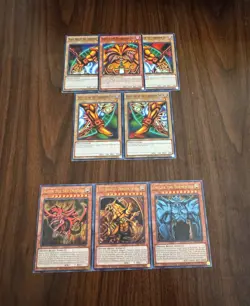 FULL EXODIA + EGYPTIAN GOD CARDS RA - OBELISK - SLIFER CARD SET LDK 2 MINT - Image 1