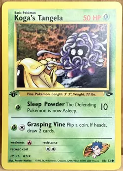 Koga's Tangela 81/132 Gym Challenge Set 1st Edition 2000 Vintage Pokemon TCG - Image 1