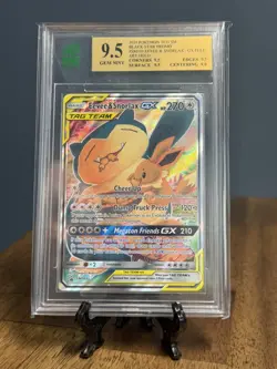 Pokemon Eevee & Snorlax 2019 SM Black Star Promo Tag Team GX SM169 MNT 9.5! - Image 3