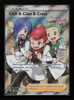 Chili & Cilan & Cress 258/264 Rare Ultra Fusion Strike Pokemon Near Mint - Image 1