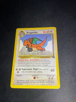Dragonite #5 1st Pokemon Movie Stamp Black Star Promo - Heavily Played - Image 1