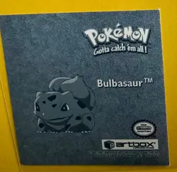 BULBASAUR 1999 POKEMON ARTBOX SERIES 1 SILVER PRISM HOLO STICKER NM - Image 2
