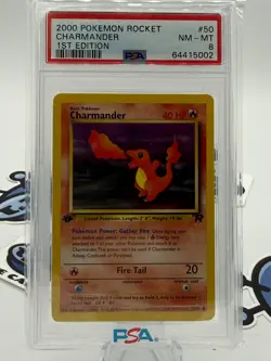 2000 Pokemon Rocket Charmander 1st Edition PSA 8 #50/82 - Image 1