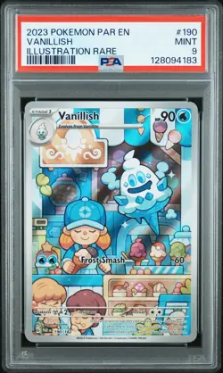 2023 POKEMON PAR EN-PARADOX RIFT ILLUSTRATION RARE #190 VANILLISH PSA 9 - Image 1