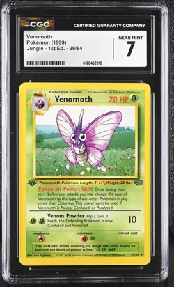 Venomoth 1st Ed. Pokemon Jungle CGC 7 1999 - Image 1