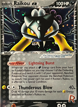 Rocket's Raikou ex 108/107-Secret Rare Holo- Pokemon 2005 Ex Deoxys -NM - Image 3