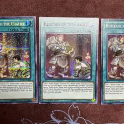 Yugioh! Heritage of the Chalice MP19-EN224 Prismatic Secret Rare 1st Ed NM x 3 - Image 4