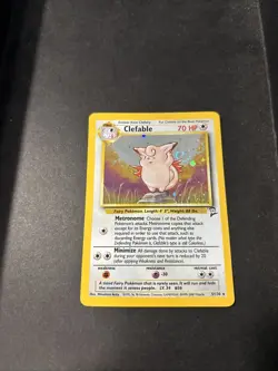 Unplayed Pristine NM Clefable 5/130 Holo Rare SWIRL Base Set 2 WOTC 2000 Pokemon - Image 1