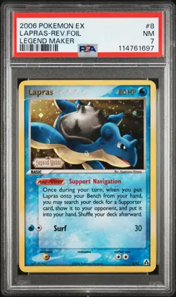 2006 POKEMON EX LEGEND MAKER LAPRAS #8 REVERSE PSA 7 NM #114761697 - Image 1