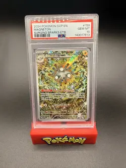 2024 POKEMON SURGING SPARKS ELITE TRAINER BOX PROMO #159 MAGNETON PSA 10 - Image 1