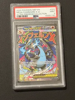 2025 POKEMON MEP EN-ME BLACK STAR PROMO #023 MEGA CHARIZARD X EX PSA 9 - Image 3