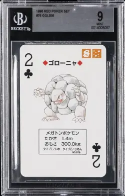 1996 POCKET MONSTER RED POKER SET #76 GOLEM BGS 9 - Image 1