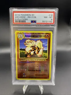 Arcanine 2016 Pokemon XY Evolutions #18/108 Reverse Holo Rare PSA 8 Mint - Image 1