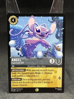 Disney Lorcana TCG Winterspell Angel Experiment 624 Legendary Non Foil 191/204 - Image 1