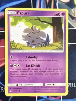 Espurr 79/214 Regular Unbroken Bonds Pokemon Card TCG Common - Image 1